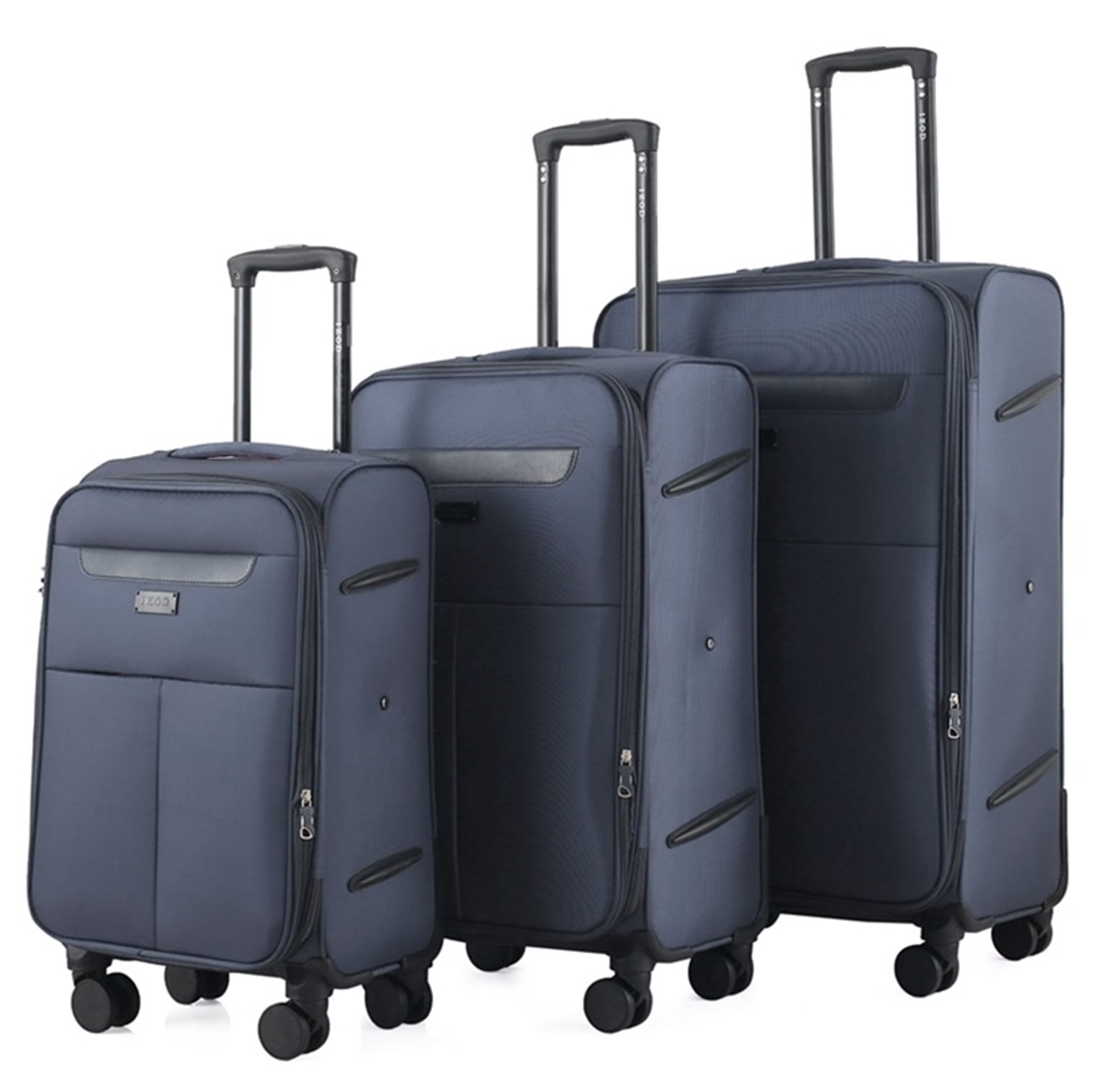IZOD Liam Soft Shell Lightweight Expandable 360 Dual Spinning Wheels Combo Lock 28", 24", 20" 3 Piece Luggage Set