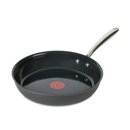 T-fal Hard Anodized with Ceramic Interior, 12.5 Inch Frypan, Black