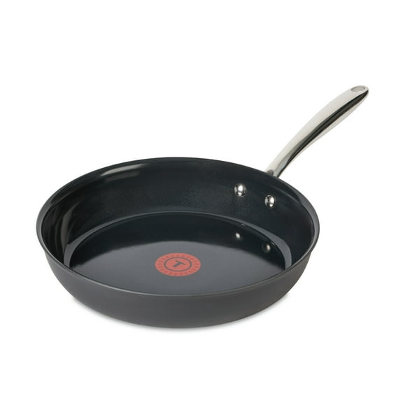 T-fal Hard Anodized with Ceramic Interior, 12.5 Inch Frypan, Black