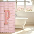 thumbnail image 3 of Manfei Cartoon Dot Monogrammed P Shower Curtain 72Wx78L,Pink Bath Curtain, 3 of 5