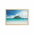 thumbnail image 1 of Island Wall Art with Frame, Poda Island in Thailand South Tropic Paradise Hot Sun with Clouds Photo, Printed Fabric Poster for Bathroom Living Room, 35" x 23", Blue White Cream, by Ambesonne, 1 of 2