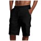 thumbnail image 2 of Pantalones cortos cargo informales para hombre - Diseño con cordón y múltiples bolsillos - Mezcla de lino ligera - Para la playa y el deporte, 2 of 5