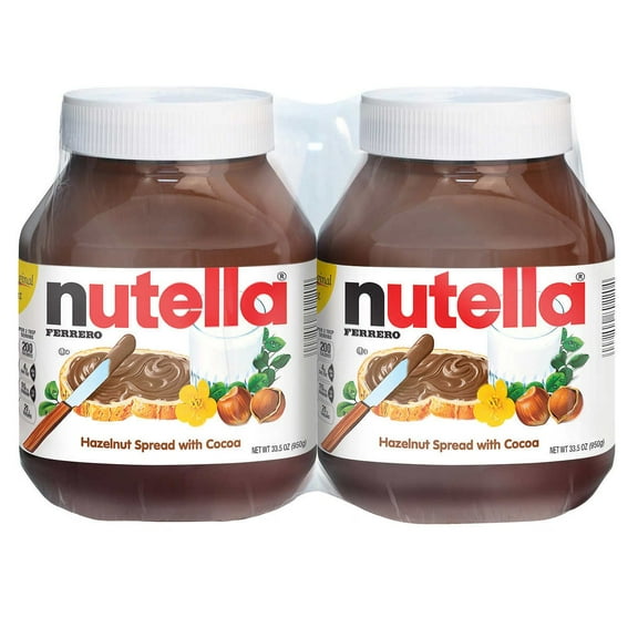 Nutella Hazelnut Spread, 33.5 oz Bottle, 2 Pack