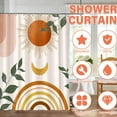 thumbnail image 5 of Dznils Boho Shower Curtain with Hooks, Modern Abstract Fabric Bathroom Curtain, 72" x 72", Beige, 5 of 8