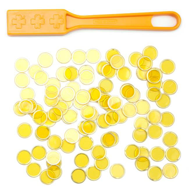 Brybelly Yellow Magnetic Bingo Wand with 100 Metallic Bingo Chips 