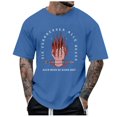 thumbnail image 1 of LUOGENLI T-shirts pour Hommes Thème Imprimé Décontracté Col Rond Graphique Feu Grande Taille Chemise Imprimée Couleur Unie Manches Courtes Haut T-shirts Graphiques TTG Vêtements d'Été Bleu XXXXXL, 1 of 1