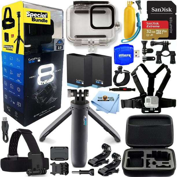 Gopro Hero8 Black 19 Bundle Includes 32gb Housing Case And More Walmart Com