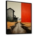 thumbnail image 2 of Designart "Landscape Barns Rural Collage V" Farmhouse Floater Framed Wall Art Living Room, 2 of 7