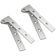 thumbnail image 1 of Juego de 2 bisagras pivotantes de puerta ocultas de acero inoxidable, rotación de 360 ​​grados, bisagras de cuchillo desplazadas de 4 pulgadas, bisagra pivotante oculta, plata cepillada, 1 of 5