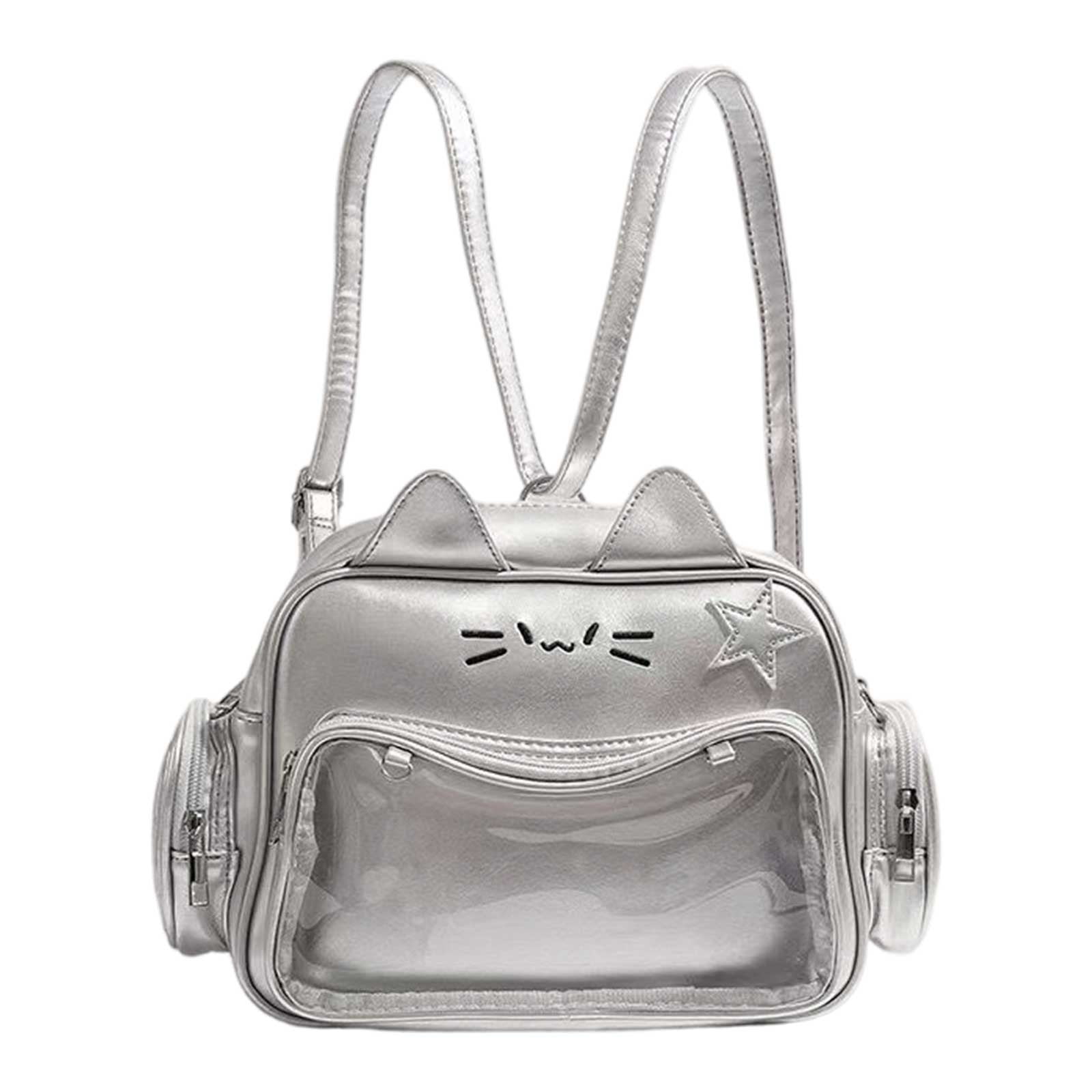 Ailez Cute Cat Ita Backpack Clear Window Display For Anime Pins Badges Cosplay Daily Use