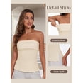 thumbnail image 2 of Strapless Tube Tops for Women Backless Going Out Bandeau Top Sexy Trendy Off Shoulder Side Split Summer Bustier Tops, 2 of 5
