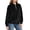 Black Sweatshirt, variant on Women Velvet Sweatshirt Long Sleeve Pullover Half Zip Collared Rib Cuff For Casual Gathering Green XL
