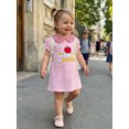 thumbnail image 5 of BemeyourBBs Toddler Baby Girl Back to School Dress Outfit Little Girl Pre Kindergarten Dress Outfit Apple Book Pencil Embroidered Short Sleeve Doll Collar A-line Dress Spring Summer Fall Clothes, 5 of 9