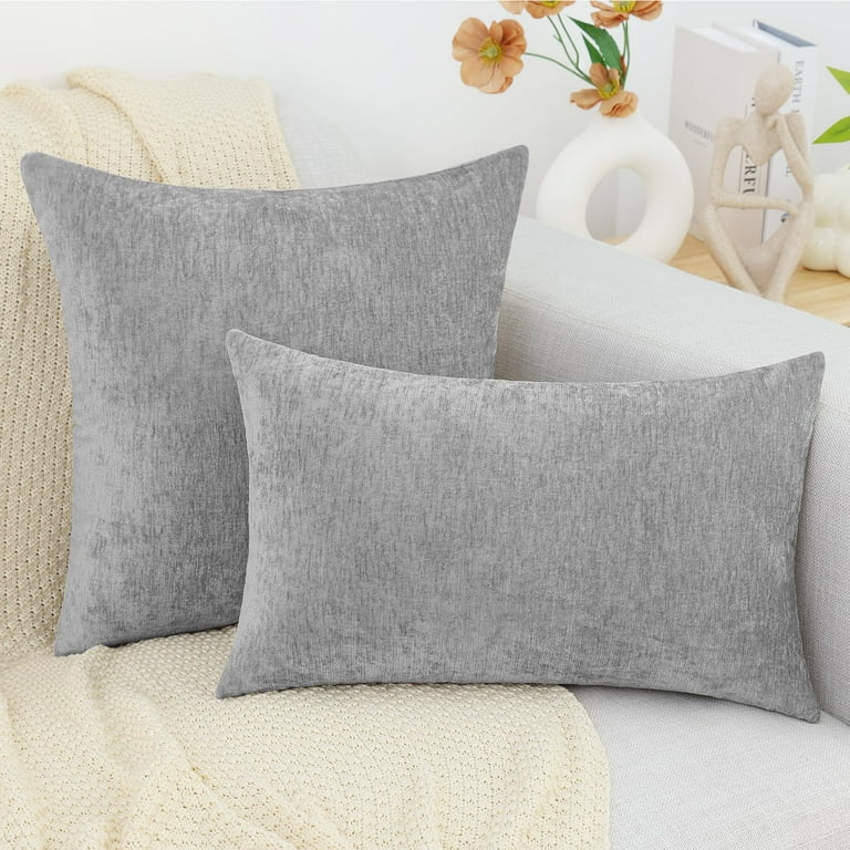 DecorUhome 18x18 Chenille Throw Pillow Covers, Set of 2 photo 7