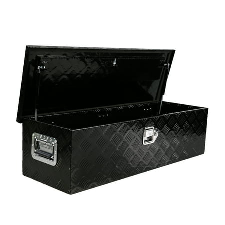 

48 in Heavy Duty Aluminum 5 Bar Tread Tool Box with Lock Keys Waterproof Truck Storage Organizer for Pickup Truck Bed