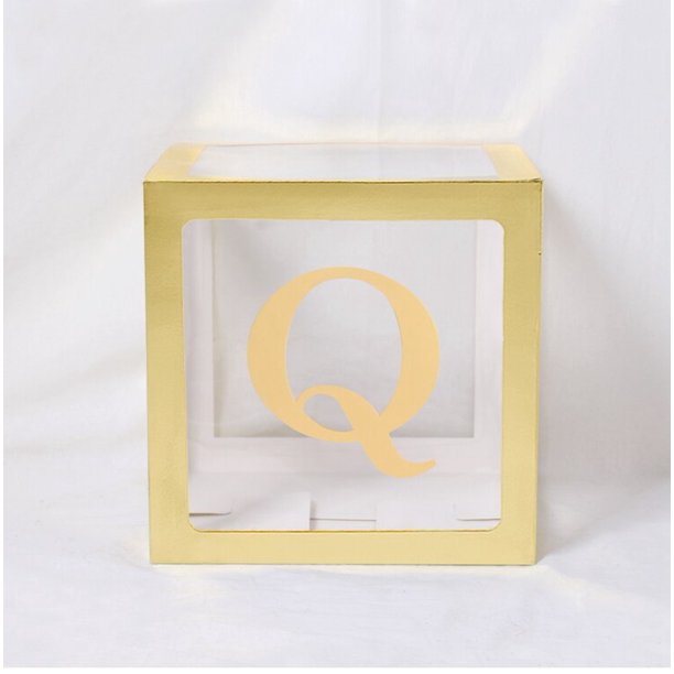 Caja de globos transparente con nombre de edad, decoraciones para Baby Shower, primer cumpleaños, revelación de género, decoración de bautismo, color dorado