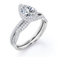 thumbnail image 4 of JeenMata Anillo de Bodas de 1,25 Quilates con Halo de Diamantes y Moissanita en Forma de Pera Engastado en Oro Blanco de 10 K, 4 of 5