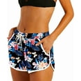 thumbnail image 6 of Women Summer Board Shorts Hawaiian Tropical Print Beach Swim Shorts with Pockets, 6 of 10