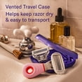thumbnail image 5 of Flamingo Travel Women's Razor Kit with TSA Approved Mini Handle, 2 Blade Cartridges, and Vented Case, 5 of 8