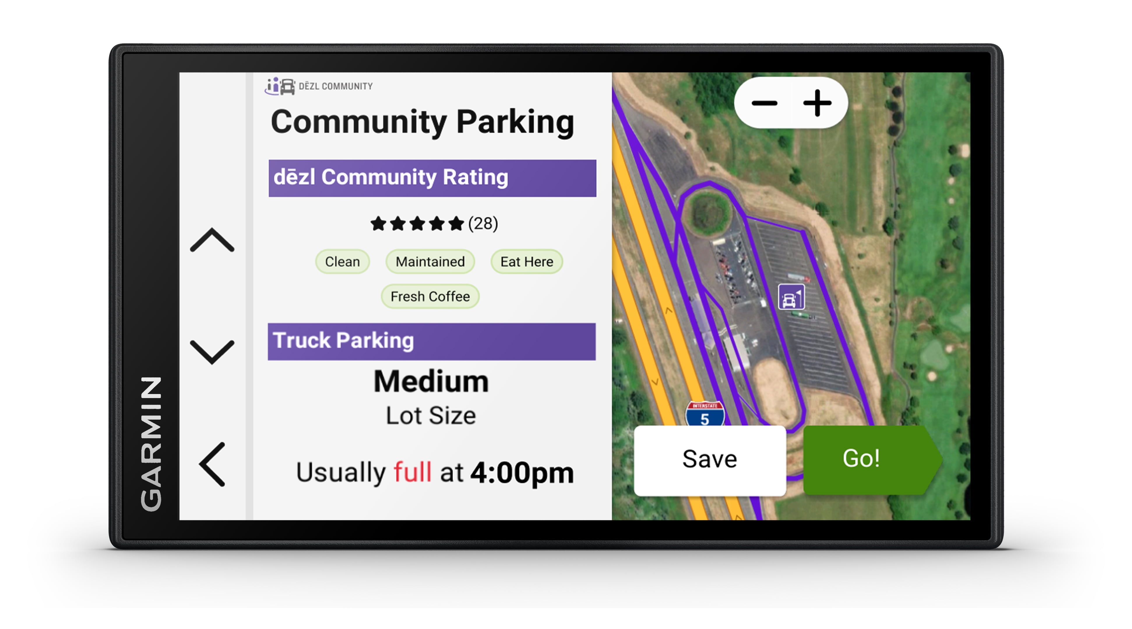 Open Box Garmin dēzl™ OTR620, High-Res 6” GPS Truck Navigator, Custom Truck Routing, Satellite Imagery, Wind Speed, Community-Shared Loading Docks, Truck Entrances & Parking Availability, Popular Truck Paths