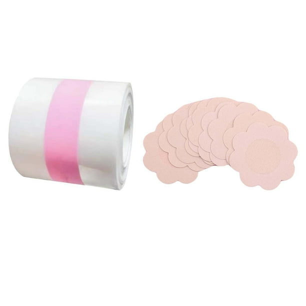 Juego de cubiertas para pezones Fernando con cinta transparente para el pecho Forma de flor rosa