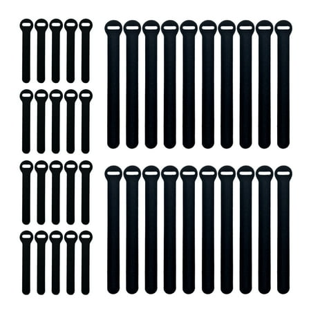 Wrap-It 40pk 5" and 8" Storage Self-Gripping Cable Ties Black