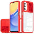 thumbnail image 2 of Designed for Motorola Moto G 5G 2024 Premium Hybrid Slim Case with Slide Camera Protector, Transparent Back Colorful Frame Bumper Phone Case Cover [Red], 2 of 11
