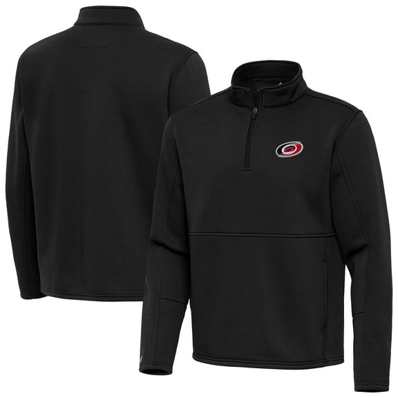 Men's Antigua Black Carolina Hurricanes Twist Quarter-Zip Pullover Jacket