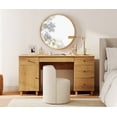 thumbnail image 6 of 58" Wooden Vanity Desk with Drawers and Cabinet, Modern Makeup Charging Table with Storage for Bedroom, Oak Brown, 6 of 7
