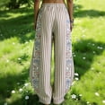 thumbnail image 6 of ClodeEU Womens Floral Pint Wide Leg Pants with Pockets,Elast Waist Casual Loose Cozy Pant Coffee,Womens Plus M, 6 of 6