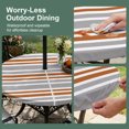 thumbnail image 5 of Round Outdoor Tablecloth with Umbrella Hole and Zipper, Orange Grey Striped Tablecloth with Elastic Waterproof, Horizontal Lines Simple Minimalist Patio Table Covers for 31" - 35" Picnic Pool Tables, 5 of 9