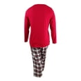thumbnail image 2 of FAMILY PJs Sets Red Flannel Elastic Band Solid Long Sleeve Round Neck T-Shirt Straight leg Everyday  Size XL, 2 of 3