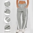 thumbnail image 6 of Endives Womens Wide Leg Pants Striped Oversized Barrel Pants Lightweight Drawsting Comfy Trousers with Pockets Trendy, 6 of 6