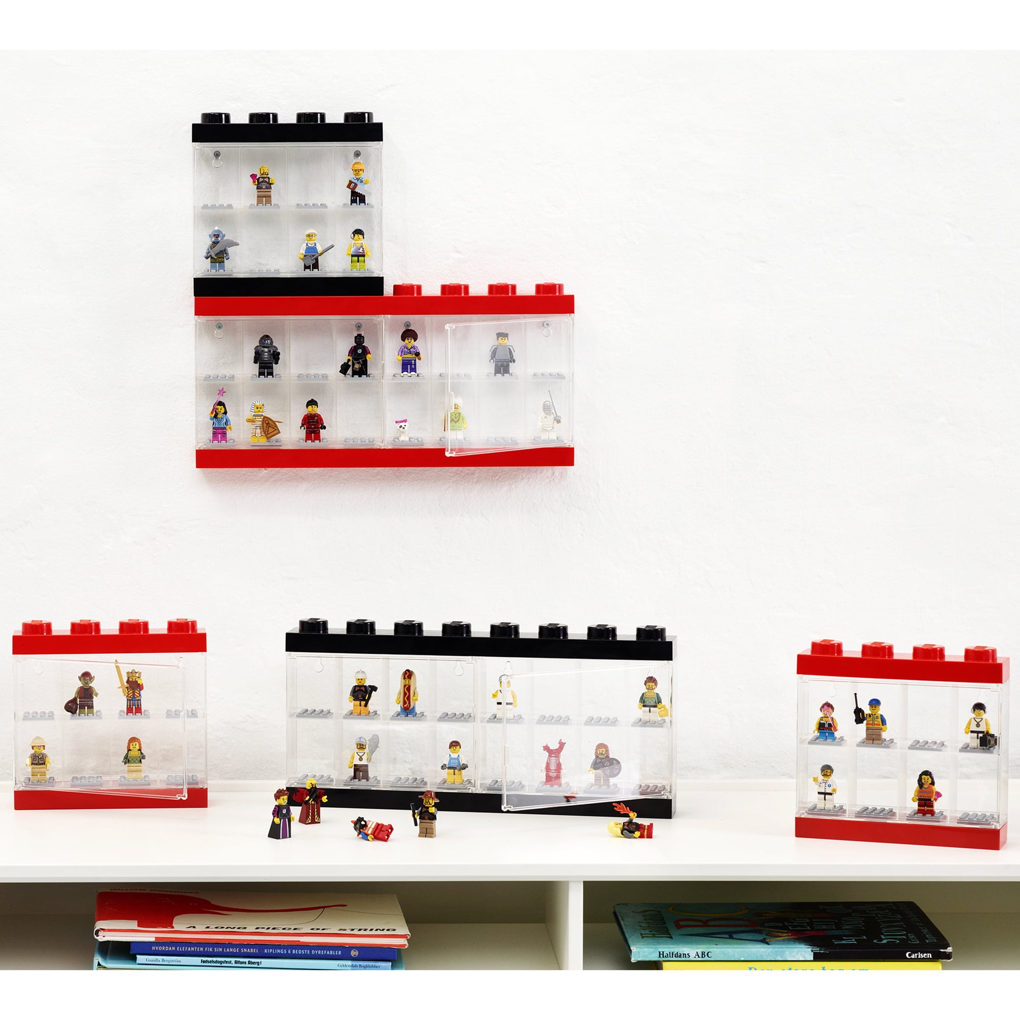 LEGO Minifigure 16 Compartment Plastic Display Case, Black
