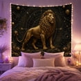 thumbnail image 2 of Golden Lion on Celestial Constellation Background, Mystical Celestial for Astrology Enthusiasts, Zodiac Wall Art, Birthday Gift Tapestry Wall Hanging for Bedroom and Living Room, 2 of 7