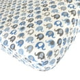 thumbnail image 2 of effe bebe Vera Elephant 100% Cotton Crib Fitted Sheet (Blue Grey), 2 of 3