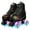 Lightning Black + Flash Wheels, variant on GAMBE Roller Skate, Adult Teen Classic High Top Roller Skates with Light up Wheels Pink, Size 6
