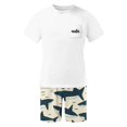 thumbnail image 6 of Timoontee Men's Letter Print Sets 2 Piece Loungewear Lightweight Summer Casual Vacation Sets Short Sleeve Crewneck Shirts with Drawstring Shorts White XXXL, 6 of 6