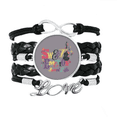 thumbnail image 1 of Purple Sweat Music Pattern Illustrate Bracelet Love Accessory Twisted Leather Knitting Rope Wristband, 1 of 3
