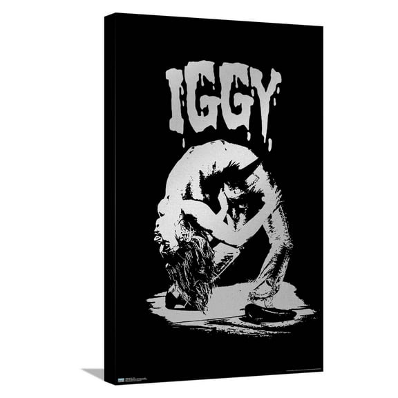 Iggy Pop - Pose Canvas Wall Poster, 14.725" x 22.375"