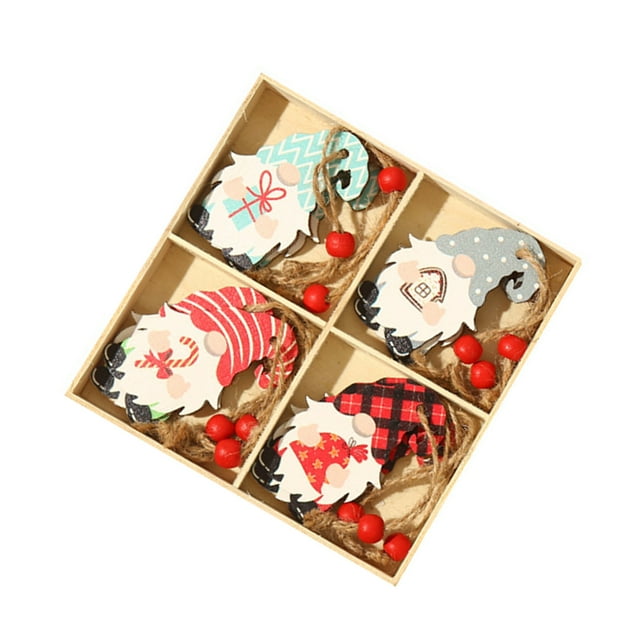 Bewildely 4 unids/set muñeca sin rostro Navidad Santa Claus colgante lindo hogar Oficina árbol pared colgante decoración ornamento regalo Kits de decoración para fiestas Tipo 2 Bewildely HA069285-02