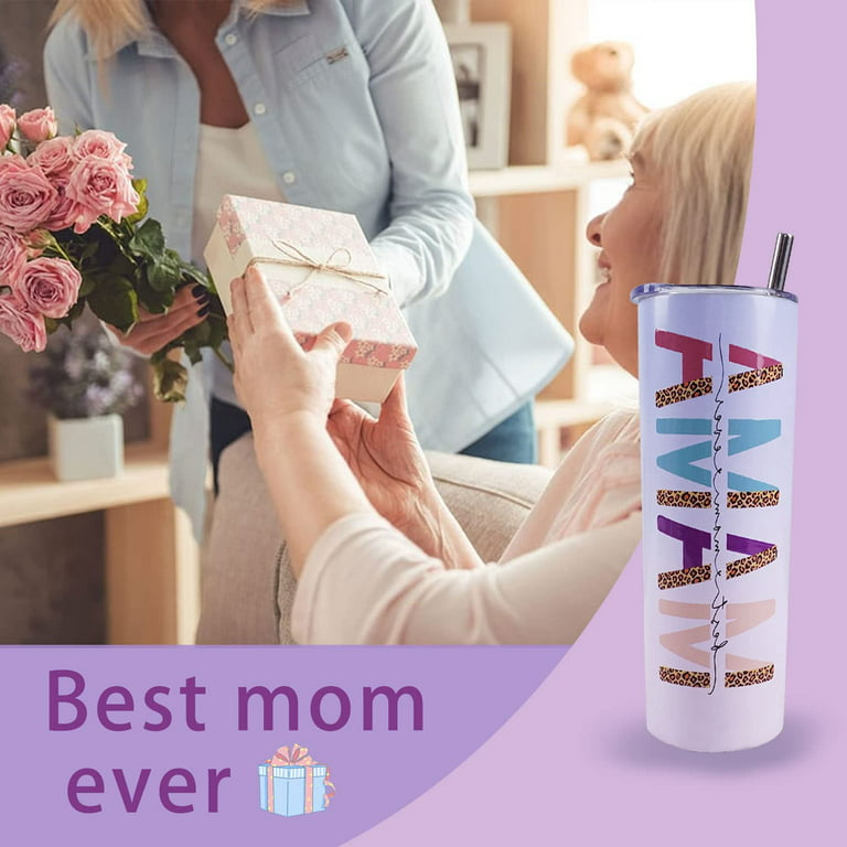 Mama Tumbler with Lid and Straw Best Mom Ever Cup Mom Tumbler Vacuum  Insulated Tumbler Mothers Day Gifts from Daughter Birthday Gifts for Mom