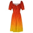 thumbnail image 5 of 2024 Red Orange Yellow Burning Flames and Fire Dress evening dress women's elegant loose dresses women's evening dresses, 5 of 7