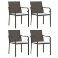 thumbnail image 4 of vidaXL Patio Dining Set Table and Chair with Cushions Poly Rattan and Steel, 4 of 10