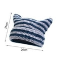 thumbnail image 6 of UDIYO Crochet Hats for Women Handmade Knit Cat Ear Beanie Hat Winter Fox Hat Slouchy Vintage Goth Grunge Beanies, 6 of 7