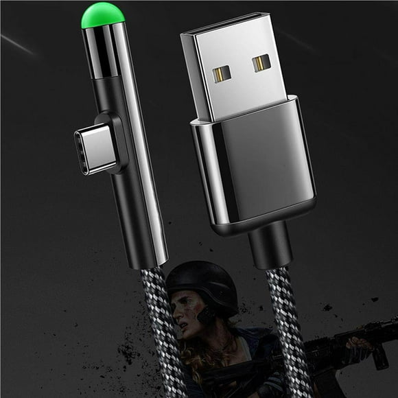 pitrice LED USB Type C Cable Braided Fast Charging Type-C Cable USB-C Charging Cable
