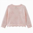 thumbnail image 4 of CAUYDY Infant Baby Girl Cardigan Button Down Knit Fall Sweatshirt Toddler Lightweight Sweater Cardigan for Baby Girl(L101-Pink,4-5 Y), 4 of 4