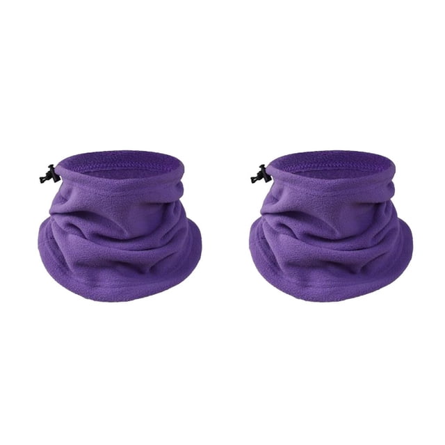 Yuarrent Calentador de cuello Calor a prueba de frío Fleeced Colores surtidos Fijación térmica Chic Cuellos Polaina Espesar Pañuelo para Violeta 2Conjunto