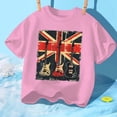 thumbnail image 3 of Shirts for Boys and Girls Vintage Guitar Union Jack Rock Guitarist T-Shirt for Kids Summer Fashion Tees (Pink 8-9 Years), 3 of 6