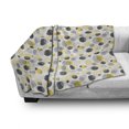 thumbnail image 3 of Abstract Soft Flannel Fleece Throw Blanket, Dotted Circles Simplistic Geometric Round Contemporary Ovals, Cozy Plush for Indoor and Outdoor Use, 50" x 70", Dark Blue Grey Mustard, by Ambesonne, 3 of 6